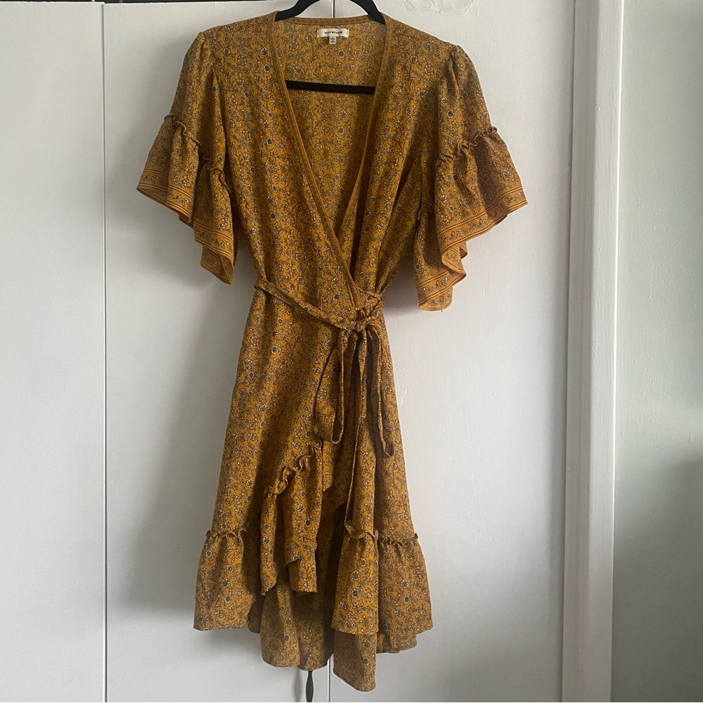 Max Studio Asymmetrical Mustard Dress